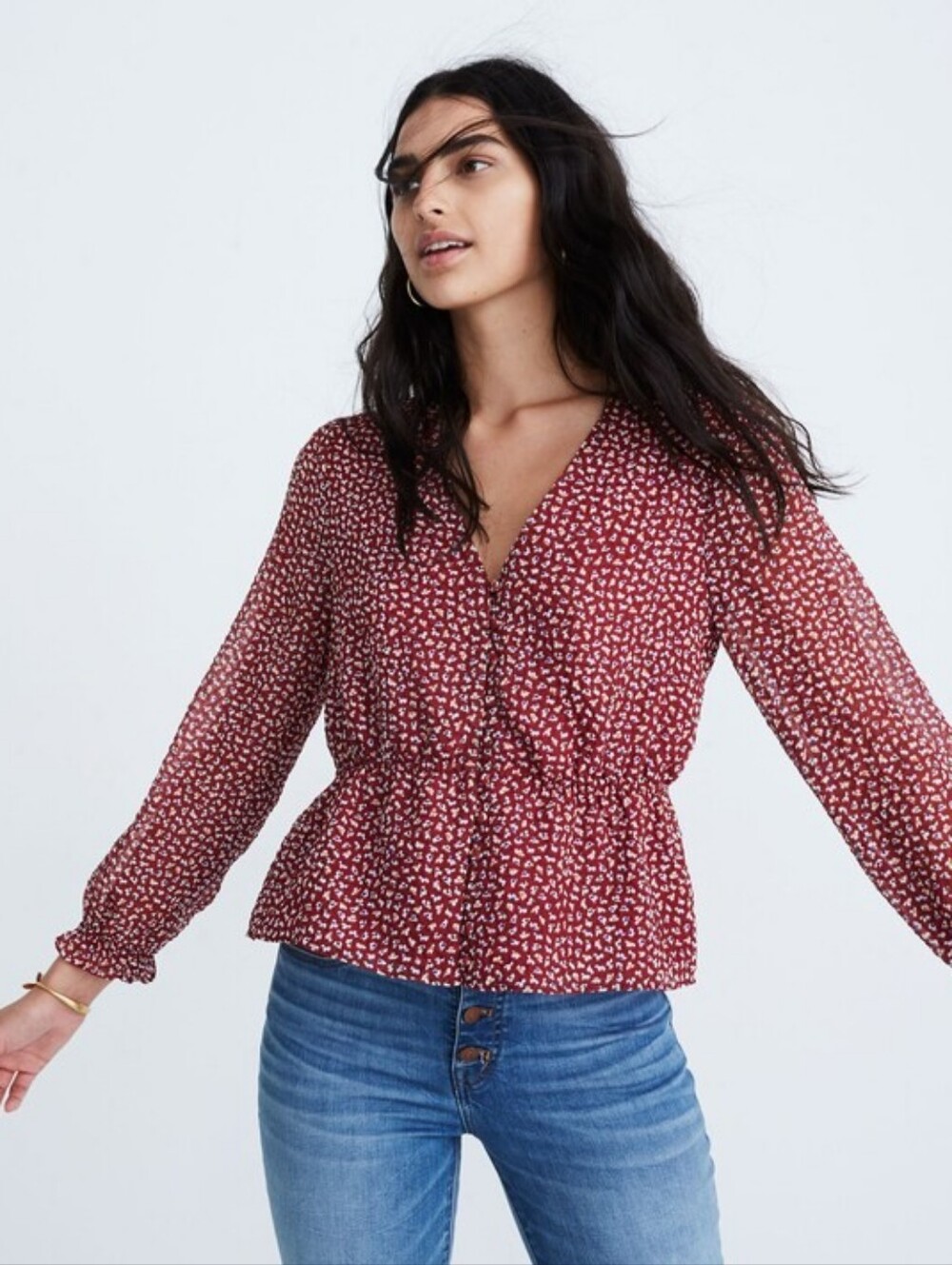 Madewell Overture Top in Ditsy Flowers, Small